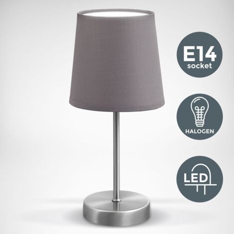 LED Nachttischleuchten mit Stoffschirm /& Holzfuß Tischleuchten fürs Wohnzimmer