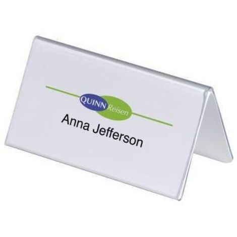 Tischnamensschild 100 x 52/104 mm (B x H) PVC-Hartfolie transparent 25 St./Pack.