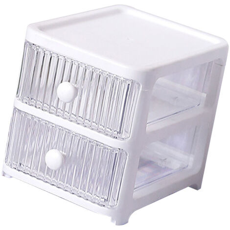Tischorganizer/Aufbewahrungsbox mit mehreren Fächern, transparent, multifunktional, stapelbar, für Zuhause, Büro, Schlafzimmer, aus Kunststoff