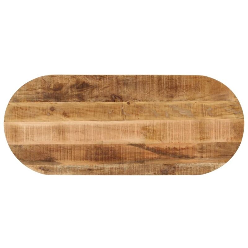 Tischplatte 110x50x2, 5 Cm Oval Raues Massives Mangoholz - Vidaxl