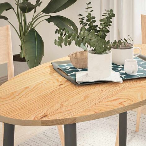 Tischplatte 120x60x2 cm Massivholz Eiche Oval vidaXL