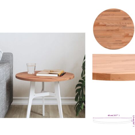 Tischplatte Ø40x1,5 cm Rund Massivholz Buche - Tischplatte - Tischplatten - Holztischplatte - Tischplatte Rund