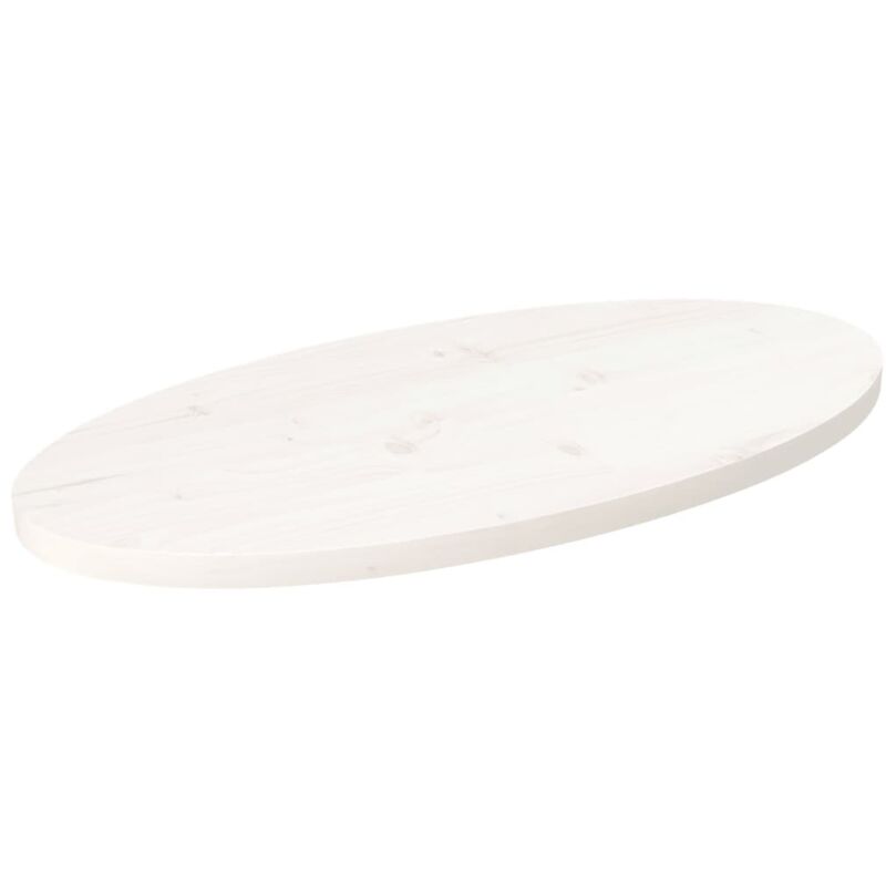 Tischplatte Weiß 70x35x2, 5 Cm Massivholz Kiefer Oval Vidaxl