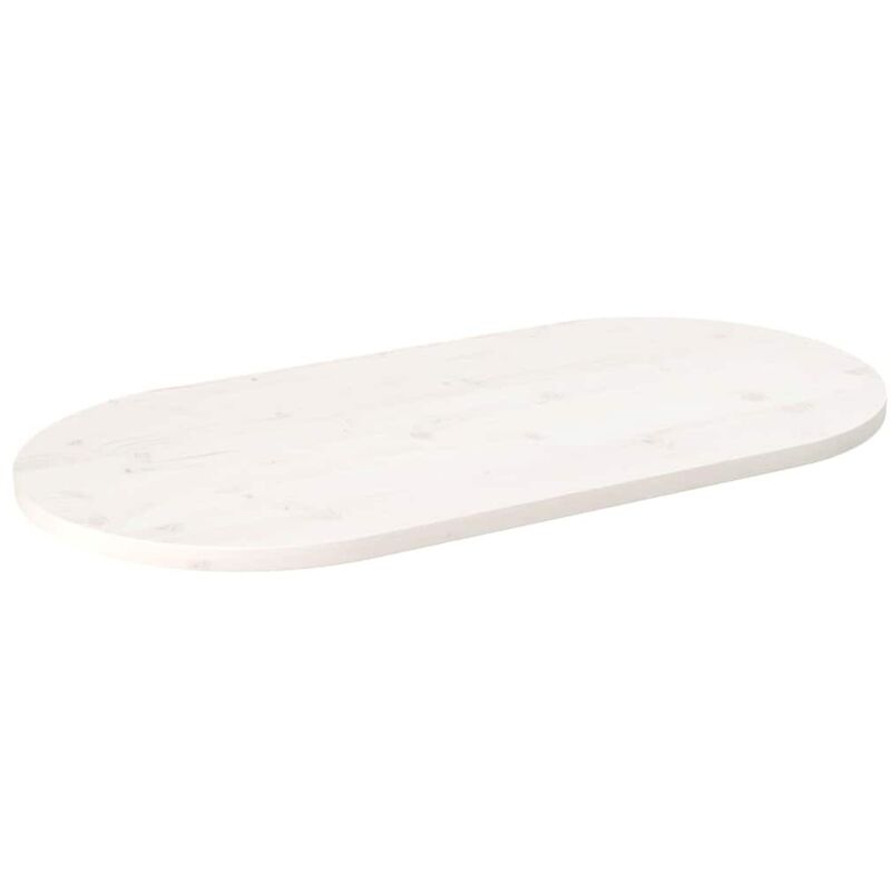 Vidaxl Tischplatte Weiß 100x50x2, 5 Cm Massivholz Kiefer Oval