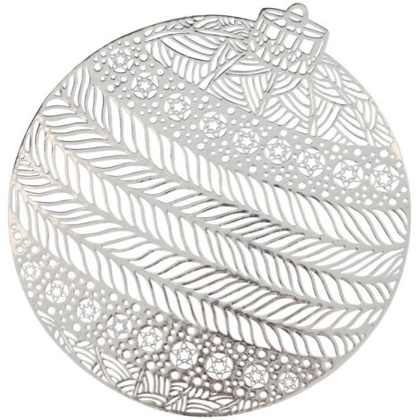 Tischset Weihnachtskugel silber 38cm - Feeric lights & christmas
