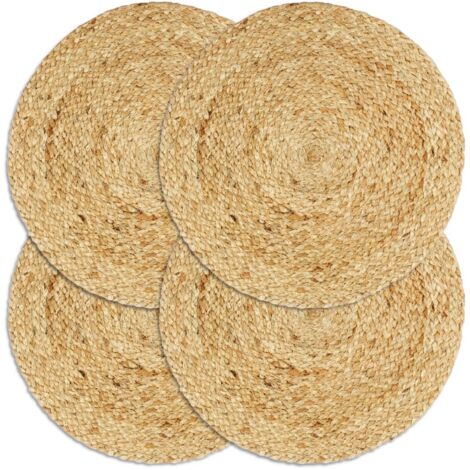 Tischsets 4 Stk. Natur 38 cm Rund Jute