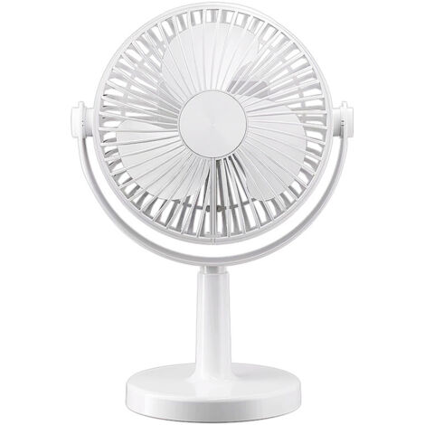 Tischventilator, 2400 mAh Akku, wiederaufladbar über USB, ca. 20 x 29 cm, tragbarer persönlicher Ventilator für Büro, Schlafzimmer, Zuhause