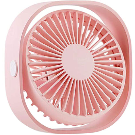 Tischventilator, USB-Anschluss, 360° drehbar, 12,3 x 12,3 x 5,5 cm, rosa