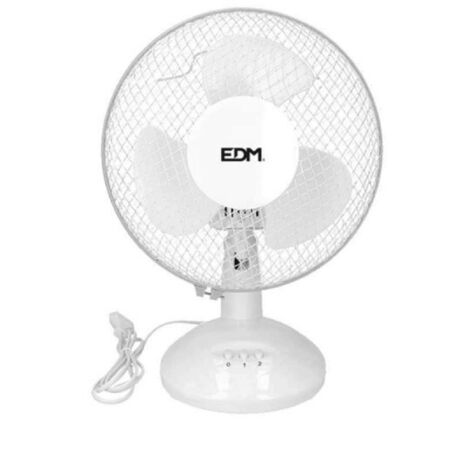 Tischventilator, weiße Farbe, Leistung 25 W, Flügel ø23, 27 x 24 x 36 cm, EDM