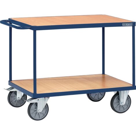 Tischwagen 2 Ladeflächen L1000xB600mm saphirblau Trgf.600kg TECWERK