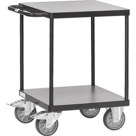 Tischwagen 2 Ladeflächen L600xB600mm grau Trgf.500 kg FETRA