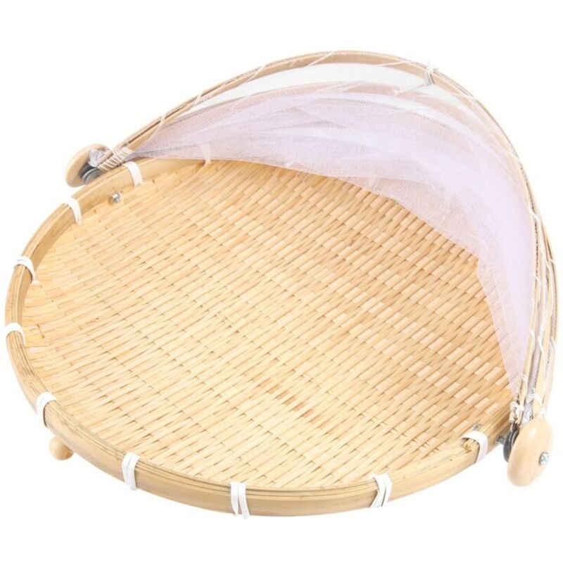 Tissé à la Main Alimentaire Panier Plateau Fruits LéGumes Pain de Rangement AtmosphèRe Simple Pique-Nique ExtéRieur Filet Couverture