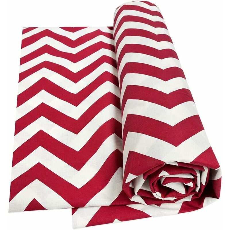 Emmevi Mv S.p.a. - Tissu d'ameublement Couvrir tout Housse de Canapé Fauteuil-lit Motif Zig Zag Rouge - 270x280 cm