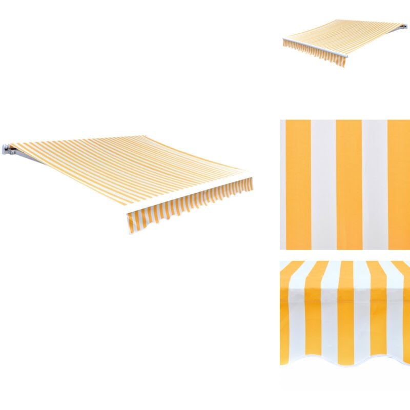 Vidaxl - Tissu d'auvent Jaune tournesol/blanc 3x2,5 m (cadre non inclus) - Toile D'auvent - Auvent - Parasol - Protection Solaire - Jardin
