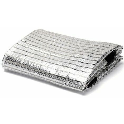 Tissu de Bloc UV perméable Filet de Protection Solaire extérieur Durable Filet de Papier d'aluminium réfléchissant 75% taux d'ombrage Balcon Jardinage de Toit （1X2m）