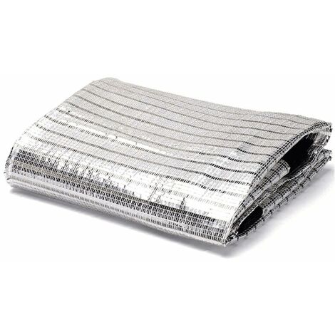 Tissu de Bloc UV perméable Filet de Protection Solaire extérieur Durable Filet de Papier d'aluminium réfléchissant 75% taux d'ombrage Balcon Jardinage de Toit （2X2m） - LKBD
