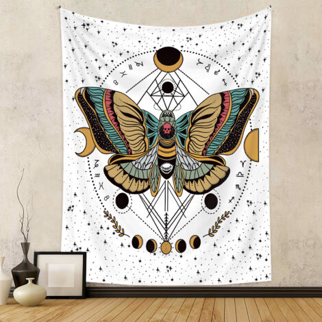 Tissu de fond pour tapisserie, tissu décoratif, tapisserie bohème, tapisserie papillon 73 x 95 cm