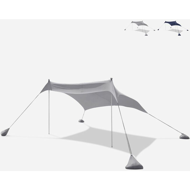 Beachline - Tente de plage protection uv parasol portable 2.3 x 2.3 m Formentera Couleur: Gris
