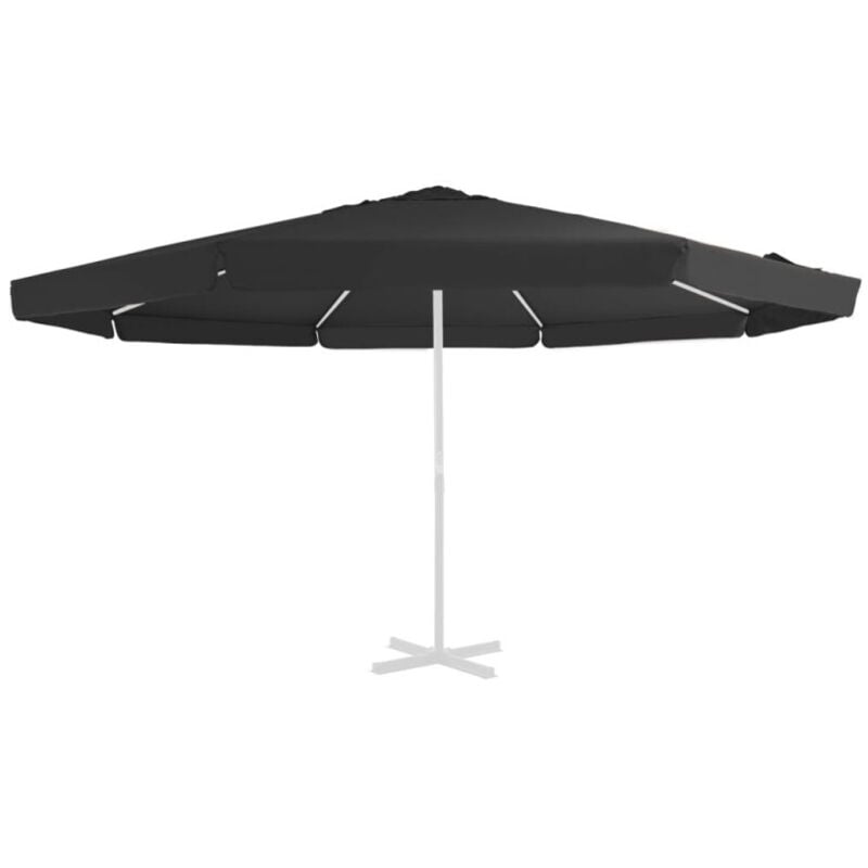 Tissu de remplacement pour parasol d'extérieur Noir 500 cm Vidaxl