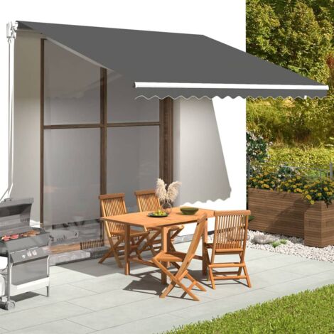 Tissu de remplacement pour auvent Anthracite 4x3,5 m vidaXL