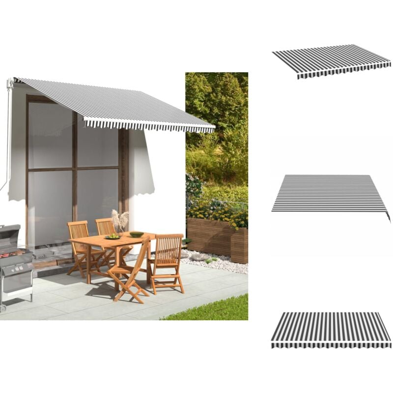 Vidaxl - Tissu de remplacement pour auvent Anthracite et blanc 3,5x2,5 m - Tissus D'ombrage - Toile D'auvent - Auvent De Jardin - Store Banne