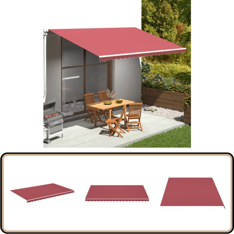 Vidaxl - Tissu de remplacement pour auvent Bordeaux rouge 5x3 m - Tissu D'auvent - Auvent De Jardin - Toile D'ombrage - Protection Solaire - Parasol