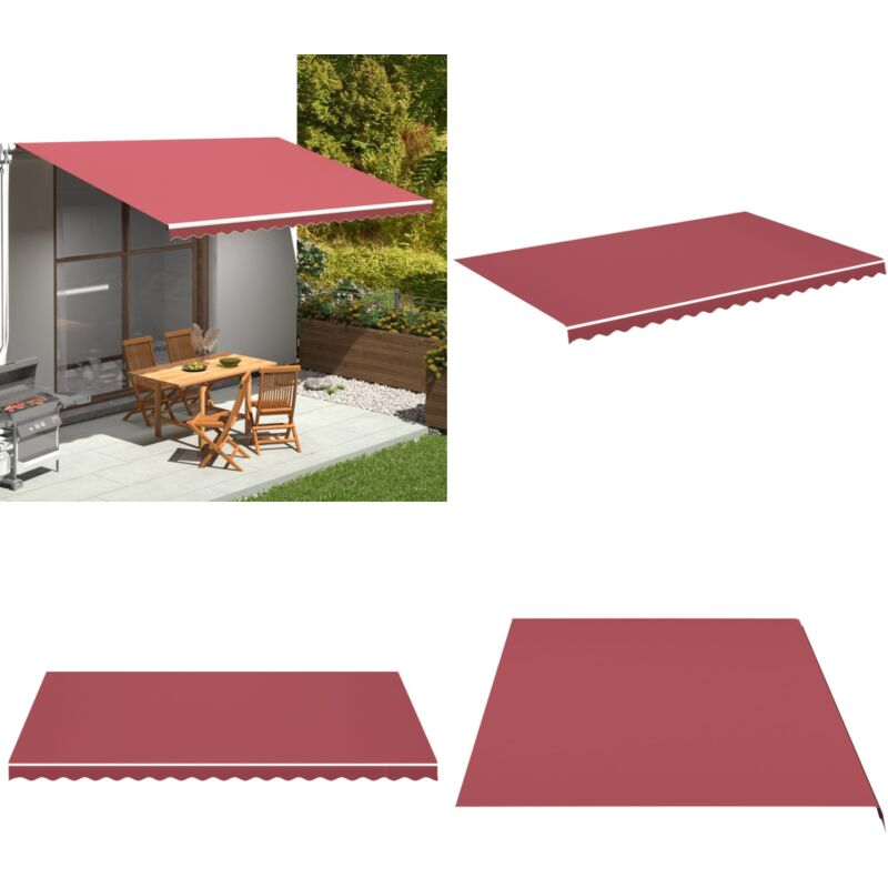 Vidaxl - Tissu de remplacement pour auvent Bordeaux rouge 5x3 m - Tissu D'auvent - Auvent De Jardin - Toile D'ombrage - Protection Solaire - Parasol