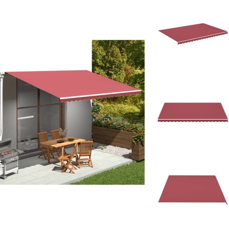 Vidaxl - Tissu de remplacement pour auvent Bordeaux rouge 5x3,5 m - Tissus D'ombrage - Auvent De Jardin - Toile D'auvent - Store Banniére - Parasol