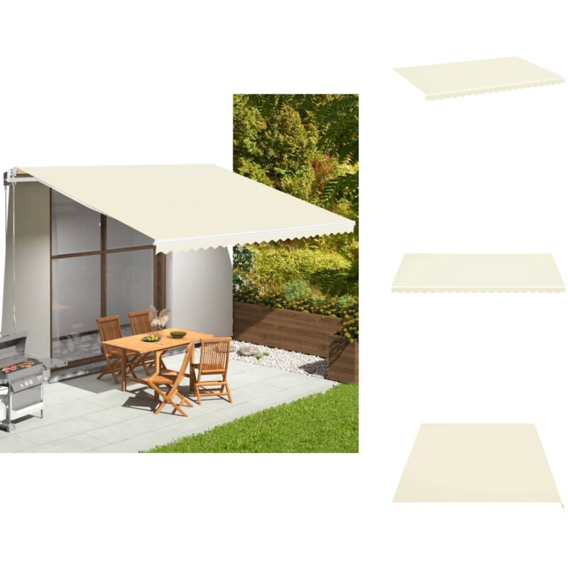 Tissu de remplacement pour auvent Crème 5x3,5 m - Tissu D'auvent - Auvent De Jardin - Toile D'ombrage - Protection Solaire - Parasol De Jardin