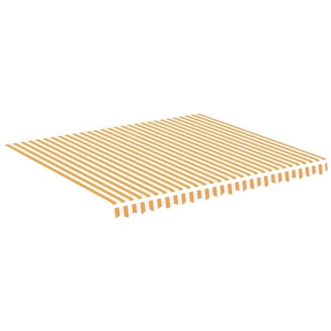 Tissu de remplacement pour auvent Jaune et blanc 4x3,5 m