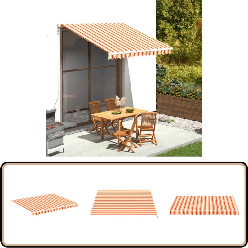 Vidaxl - Tissu de remplacement pour auvent Jaune et orange 3x2,5 m - Tissus D'ombrage - Auvent De Jardin - Toile D'auvent - Parasol De Jardin