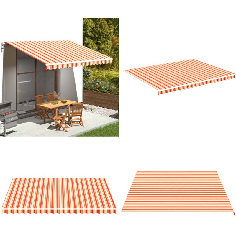 Vidaxl - Tissu de remplacement pour auvent Jaune et orange 4,5x3,5 m - Tissus D'ombrage - Auvent De Jardin - Toile D'auvent - Parasol De Jardin