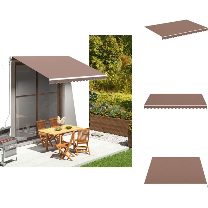 Tissu de remplacement pour auvent Marron 3,5x2,5 m - Tissu D'auvent - Toile D'ombrage - Auvent De Jardin - Parasol De Terrasse - Protection Solaire
