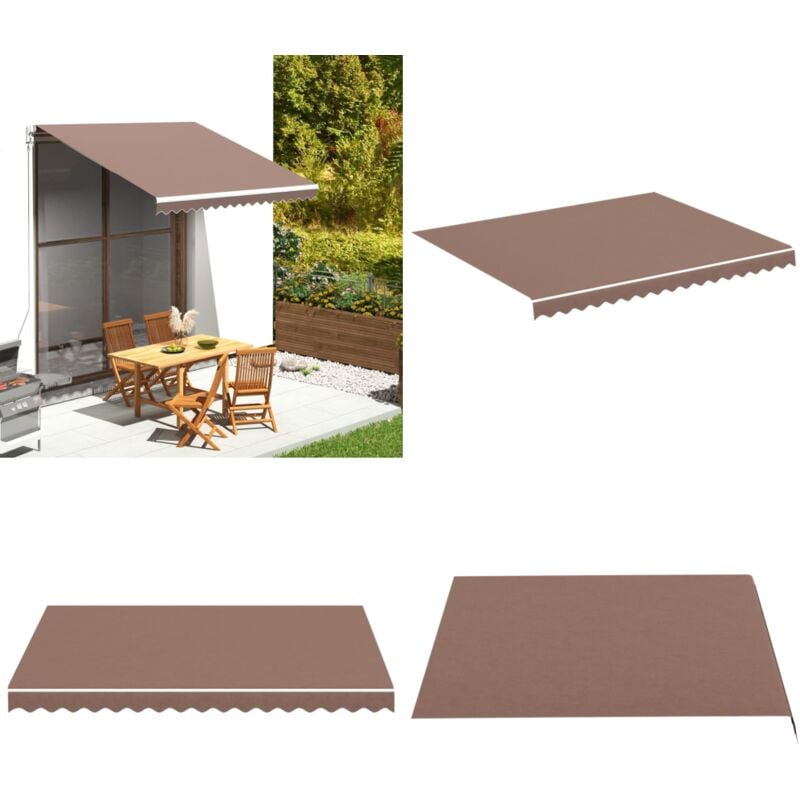 Vidaxl - Tissu de remplacement pour auvent Marron 3x2,5 m - Tissus D'ombrage - Auvent De Jardin - Toile D'auvent - Parasol De Terrasse - Protection