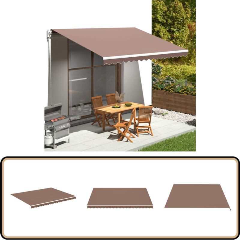 Vidaxl - Tissu de remplacement pour auvent Marron 4,5x3,5 m - Tissus D'ombrage - Auvent De Jardin - Toile D'auvent - Parasol De Jardin - Protection