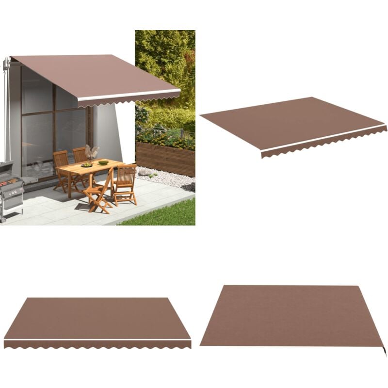 Vidaxl - Tissu de remplacement pour auvent Marron 4x3,5 m - Tissu D'ombrage - Auvent De Jardin - Toile D'extérieur - Protection Solaire - Parasol De