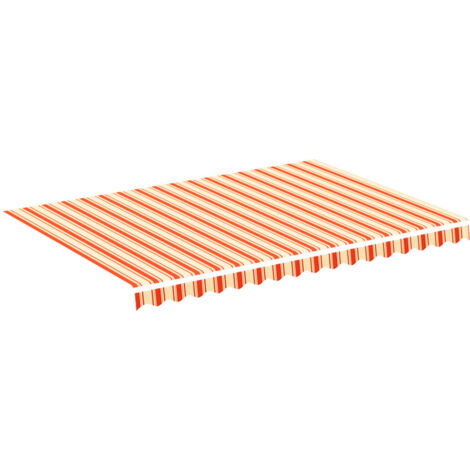 Tissu de remplacement pour auvent - pour Jardin Terrasse Extérieur Patio Jaune et orange 3,5x2,5 m BV601241 - BonneVie