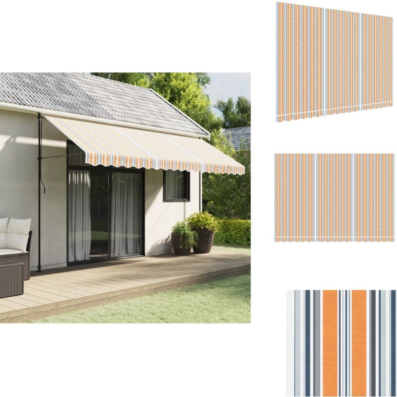Vidaxl - Tissu de remplacement pour auvent rayures multicolores 4,5x3 m - Toile De Store - Tissu D'auvent - Auvent De Jardin - Parasol - Protection
