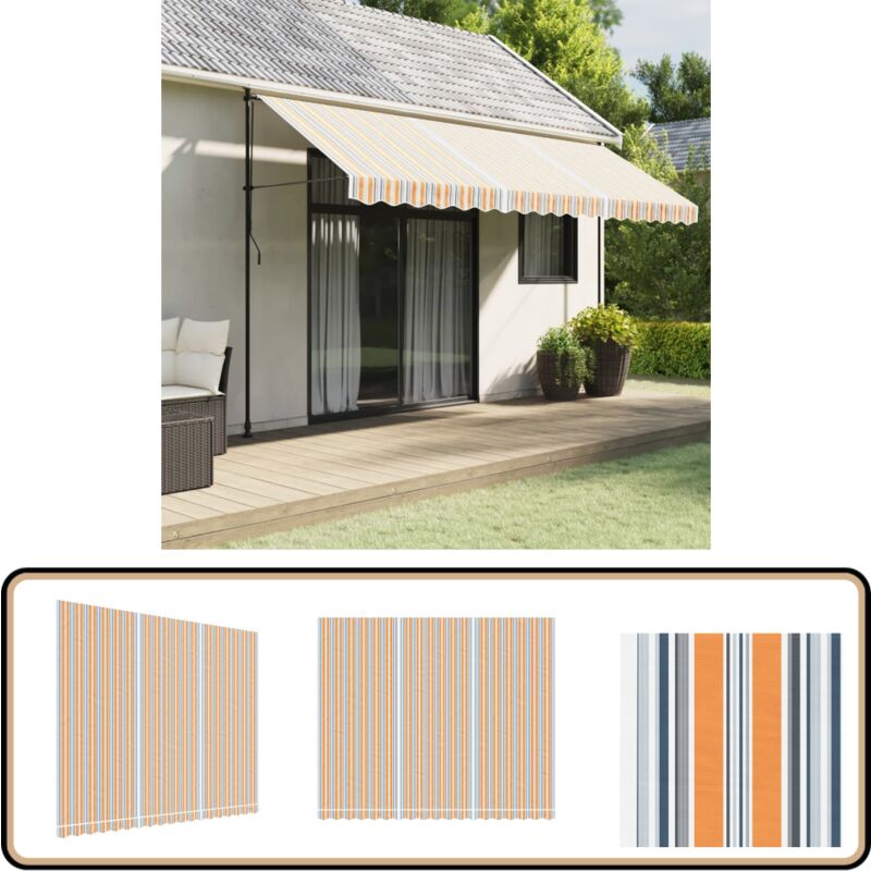 Vidaxl - Tissu de remplacement pour auvent rayures multicolores 4,5x3,5m - Toile De Store - Tissu D'auvent - Auvent De Jardin - Parasol - Couverture