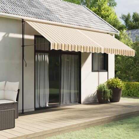 Tissu de remplacement pour auvent rayures multicolores 4x3 m