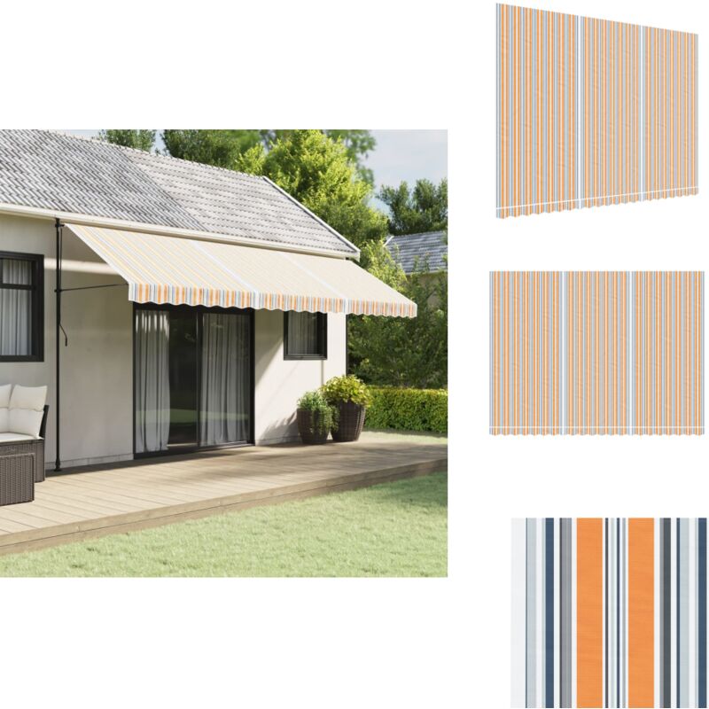 Vidaxl - Tissu de remplacement pour auvent rayures multicolores 5x3,5 m - Toile De Store - Tissu D'auvent - Auvent De Jardin - Parasol - Couverture