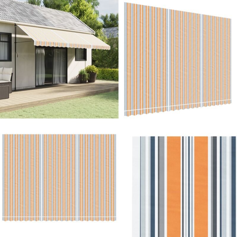 Vidaxl - Tissu de remplacement pour auvent rayures multicolores 5x3,5 m - Toile De Store - Tissu D'auvent - Auvent De Jardin - Parasol - Couverture