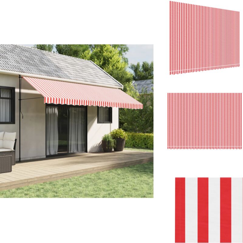 Vidaxl - Tissu de remplacement pour auvent rayures rouges et blanches - Toile De Store - Tissu D'ombrage - Auvent De Jardin - Parasol - Couverture