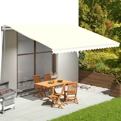 Tissu de remplacement pour auvent Tissu de Rechange pour auvent Crème 5x3,5 m 45618
