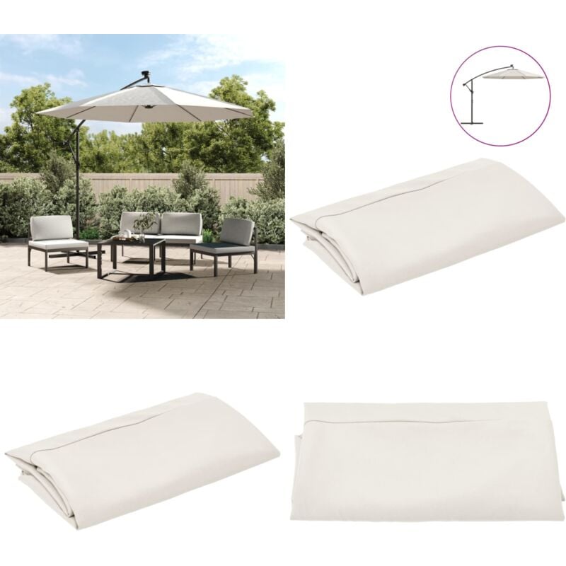 Tissu de remplacement pour parasol déporté blanc sable 300 cm - tissu de remplacement - tissus de remplacement - Home & Living