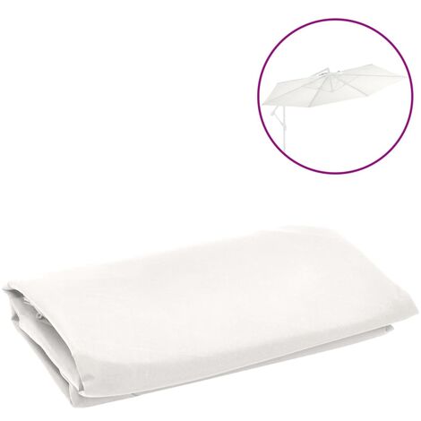 Tissu de remplacement pour parasol déporté Blanc sable 350 cm