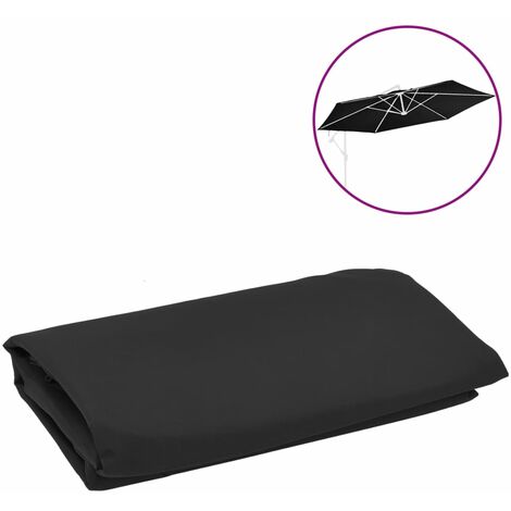Tissu de remplacement pour parasol déporté Noir 350 cm