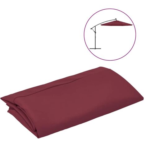 Tissu de remplacement pour parasol déporté/Toile de rechange pour parasol Rouge bordeaux 300cm 48249