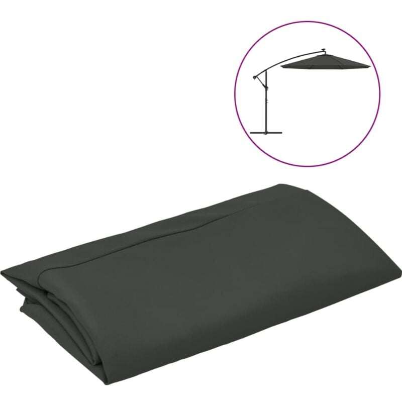 Maison Chic - Tissu de remplacement pour parasol déporté/Toile de rechange pour parasol Anthracite 350 cm 59874