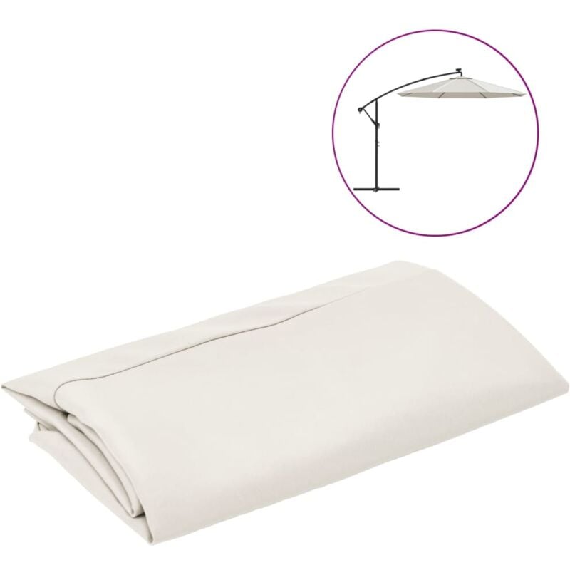 Maison Chic - Tissu de remplacement pour parasol déporté/Toile de rechange pour parasol Blanc sable 350 cm 40638